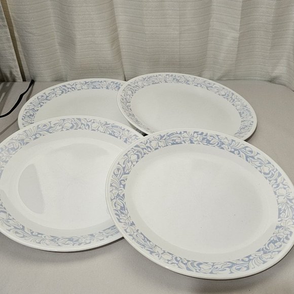 5 Corelle Sea and Sand Dinner Plates 10 1/4" light blue beige floral - Picture 7 of 9